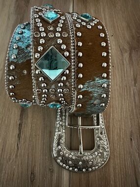 Angel Ranch Calf Hair/Leather Western Belt M/LDeadstock